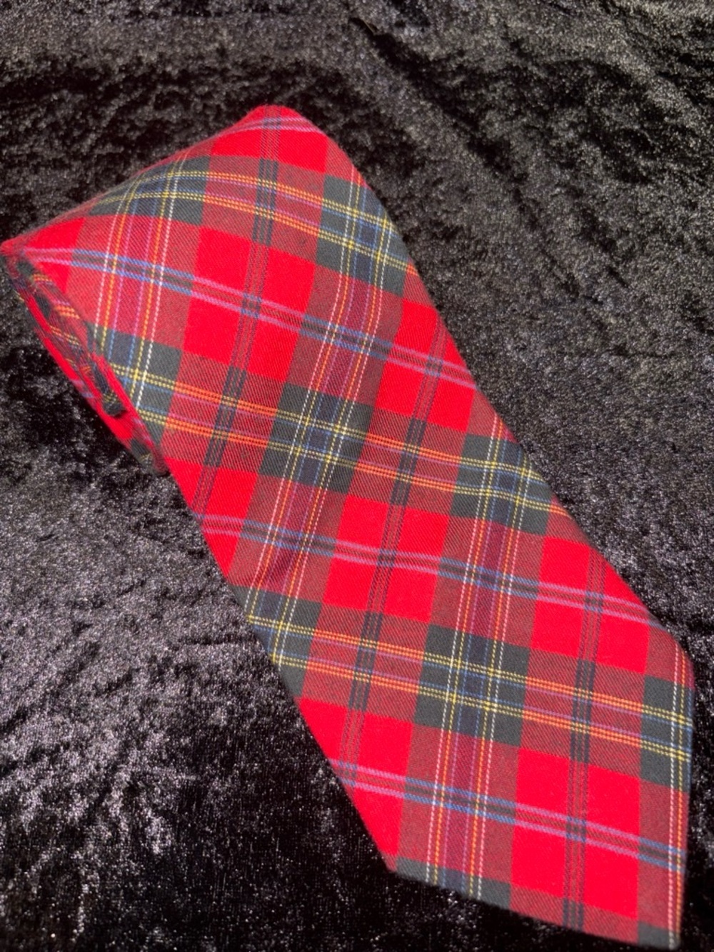 Reed St James Necktie Red Plaid Tartan Preppy One Size EUC